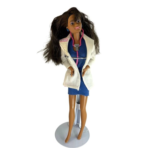 African American Dr Barbie Doll 1993 Hear Babys Heartbeat Vintage u - Picture 1 of 5